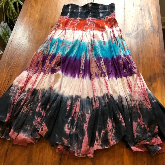 Dip dyed bohemian skirt dress. - Picture 2 of 5
